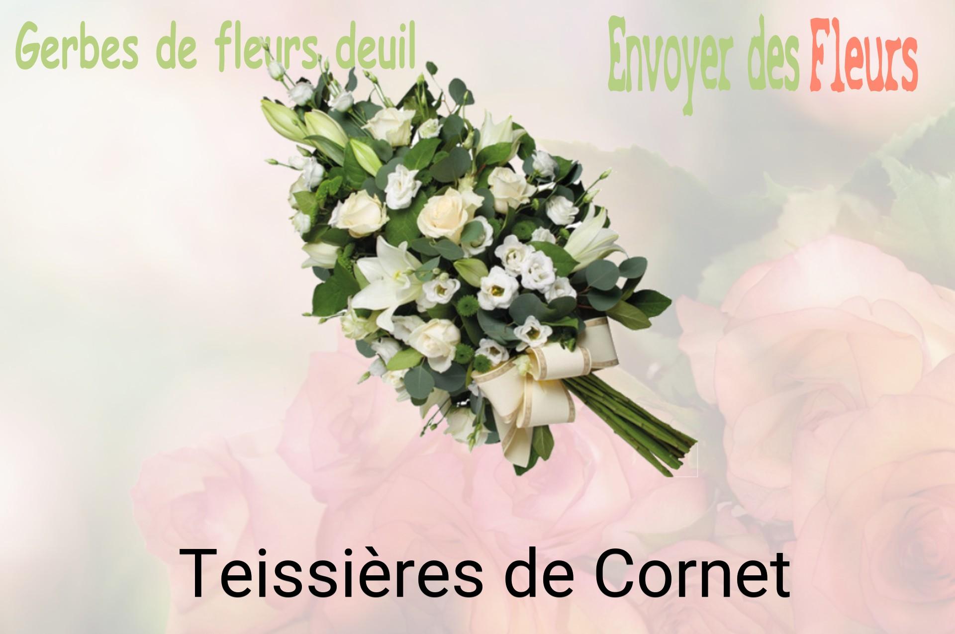 Gerbe de fleurs de deuil livrée à Teissières-de-Cornet
